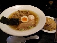 「らーめん+味玉+半チャーハン」@信濃神麺 烈士洵名の写真