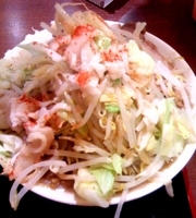 「ラーメン豚増し大+トッピング全部」@ジャンクガレッジ イオンレイクタウンmori店の写真