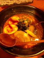 「赤虎 裏でラーメン【700円】 味玉【100円】」@らーめん幸龍の写真