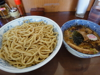 「つけめん+大盛+半肉盛り 750+100+150=1000円」@次念序の写真