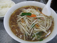「もやし麺[750円]+普通ライス[200円]」@中華麺店 喜楽の写真