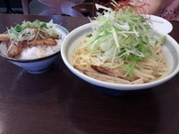 「まぜそば850円:大盛330g無料+チャーシュー丼200円」@つけめん 眞司 其のニの写真