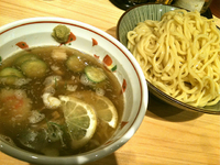「魚介塩つけ麺 ・大盛（780円）」@五反田 海月の写真