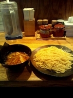 「辛味つけめん中盛+海苔トッピング」@つけ麺屋 ごんろく 両国店の写真