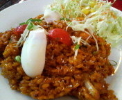 「ビリヤニ（チキン）【スープ付】700円 + ツナサラダ350円」@インド料理 ガンジーの写真