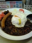 「オリジナルカレー+ソーセージエッグ￥450」@松屋 入谷店の写真