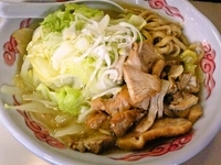 「とり二郎+大盛+肉増し+野菜増し+にんにく」@とり麺や五色の写真