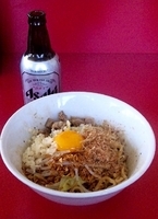 「まぜそば（並・麺半分）+ニンニク」@ジャンクガレッジ 熊谷店の写真