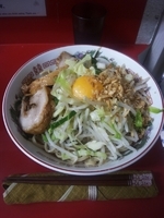 「小ラーメン【650円】 汁なし【50円】」@ラーメン二郎 湘南藤沢店の写真