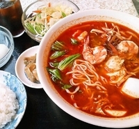 「海老ソバ（ミーウダン）ライス・コーヒー・サラダ付（880円）」@大地の木の写真