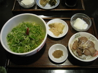 「麻辣汁なし坦々麺セット（チャーシュー飯+ザーサイ+杏仁豆腐）:9」@香家 五反田TOC店の写真