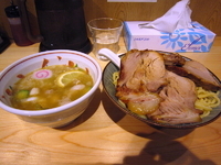 「ガーリック豚塩つけ麺 大+肉増し」@五反田 海月の写真