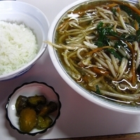 「もやしソバ600円+半ライス100円」@福建正の写真