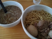 「つけ麺（中）・おすすめトッピング」@つけ麺二代目いさおの写真