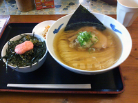 「しおそばと高菜明太子ごはんのランチ（840円）」@麺や食堂 本店の写真