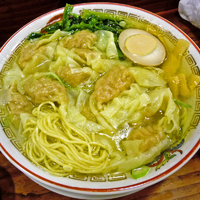 「ランチセット【広州雲呑麺 （塩）+高菜ご飯】 ￥850→￥500」@広州市場 西新宿店の写真