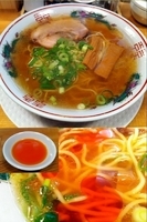 「金醤油らーめん・細麺+柚子ハバネロラー油（試作品?）」@金久右衛門 梅田店の写真