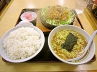 「鉄板麺半ラーメン付（850円）」@大盛軒の写真