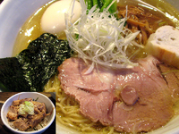 「塩ラーメン+白玉+八穀炙り角煮丼@700+100+350」@RAMEN CiQUEの写真