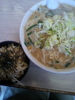 「ランチ（平日）（味噌・太麺）￥950-￥100」@背脂ラーメン きくちゃんの写真