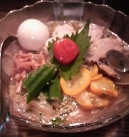 「浅蜊の冷製スープと南高梅の冷やし麺」@RAMEN CiQUEの写真