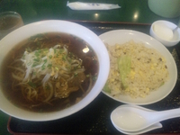 「百香醬油拉麺 (半チャーハン)」@百香亭 野田店の写真