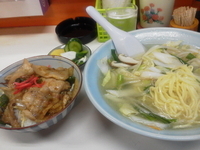 「Bセット（タンメン+半生姜焼丼）（700円）」@風雷の写真