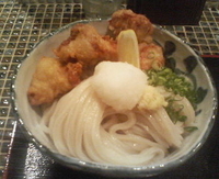 「とり天生醤油うどん」@本格手打 たけうちうどん店の写真