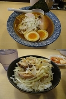 「『味玉中華そば+ネギチャーシューご飯(￥750+200)』」@中華そば ふうみどうの写真