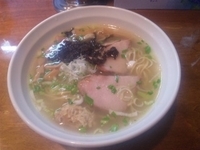 「比内地鶏とさんま煮干の塩らーめん(限定)」@はりけんラーメンの写真