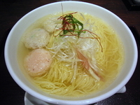 「あら炊き塩らあめん（大盛）+鶏つくね」@麺屋 海神の写真