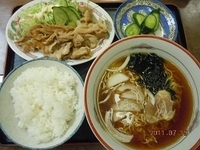 「しょうが焼き定食＋川西ラーメン　900円」@川西食堂の写真