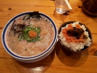 「ラーメン(バリかた×2)+明太ごはん」@博多長浜らーめん 田中商店の写真