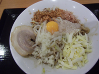 「まぜそば(750円)」@ジャンクガレッジ イオン北戸田店の写真