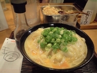 「釜たま＋大盛（460円＋120円）」@丸香の写真