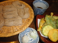 「野菜天ざる１４００円（七ボッチ２１０円増し）」@そば茶屋 極楽坊の写真