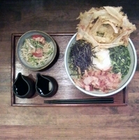 「Aセットごぼうおろし950円特盛+200円」@豊前うどん 武膳 千歳烏山店の写真