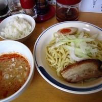 「旨辛担々冷つけ麺（小ライス付き）８５０円」@麺や しみずの写真