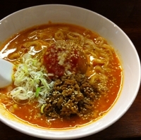 「赤トマト担々麺（￥880）」@濃厚エキス醤油 どくろ印らーめんの写真