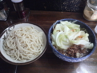 「もりそば+温野菜+茹で玉子+フライドオニオン(サービス)」@中丸町大勝軒の写真