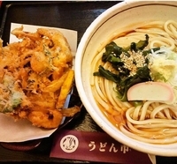 「かき揚うどん(冷)680円」@うどん市 柏駅前店の写真