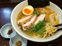 「しゃも塩ワンタン冷やし（仮称，限定）トッピング増し」@麺や 蒼 AOIの写真