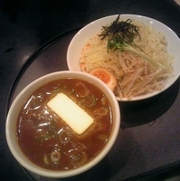 「カレーつけ麺＋バター」@手打ちらーめん 満月の写真