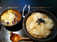 「牛と茄子と香味油のつけ麺」@手打うどん 山元麺蔵の写真