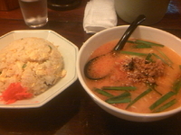 「坦々ラーメン+炒飯（600円）」@中国東北料理 八仙 五福支店の写真