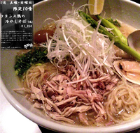 「フランス鶉の冷やしそば（8月土日限定10食。1,250円）」@SOBAHOUSE金色不如帰の写真