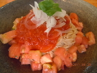 「サシバの里　冷しとまと麺　（750円）」@レストラン 隆の写真