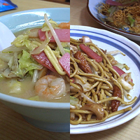 「特製ちゃんぽん＋焼ちゃんぽん」@長崎ちゃんぽん丸福の写真