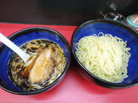 「つけ麺　中(750円)＋ネギ肉ごはん(200円)」@麺 えどやの写真