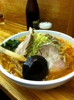 「ねぎ味噌+大盛+タレ辛口(50円)」@拉麺 樹の写真